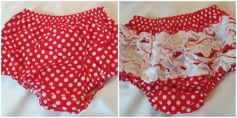 New ADULT Ruffle Polka dot Bloomers Red & White Clearance