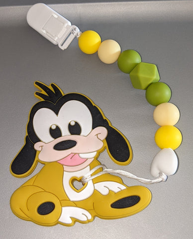 Dog SILICONE TEETHER CHEWING TOY PACIFIER CLIP Puppy S1042