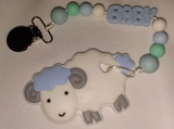 Sheep/Ram SILICONE TEETHER CHEWING TOY PACIFIER CLIP
