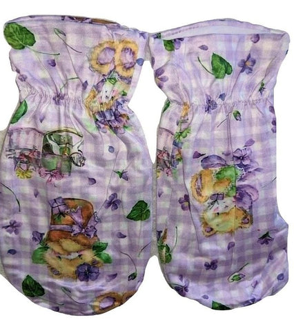 LILAC SPRING BEARS Adult Matching Mittens Clearance