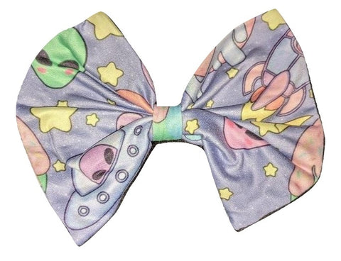 Pastel Aliens MATCHING Boutique Fabric Hair Bow