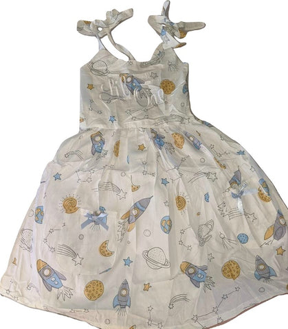 SMOCK Lil One Embroidered Space Smock Halter Summer Dress * LOOK AT MEASUREMENT Clearance xxs xs