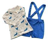 BLUE Dog Matching LONG SLEEVES SHIRT Clearance xs only
