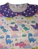 SHORT SLEEVE Pastel Dinosaurs Matching Dress Shirt Clearance xxs only