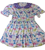 SHORT SLEEVE Pastel Dinosaurs Matching Dress Shirt Clearance xxs only