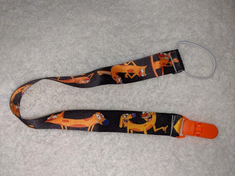 Cat & Dog Cartoon Double Sided Fabric Pacifier Clips - 17" #G