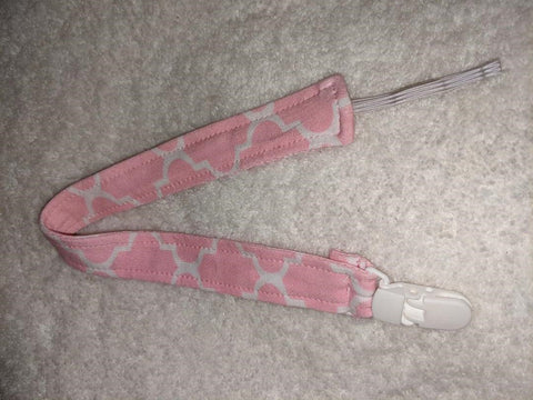 LIL MOROCCAN PINK Matching Fabric Pacifier Clips