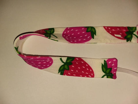 STRAWBERRY PATCH Matching Fabric Pacifier Clips - 17"