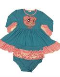 Clearance SHORT SLEEVE Lil Critters Piggy 2pc Dress & Matching Bloomers Set Designed by KEROKEROKOUHAI xxs xs only
