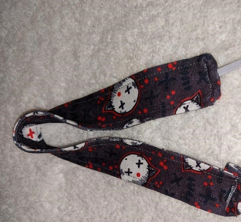 Goth Kitty Matching Fabric Pacifier Clips