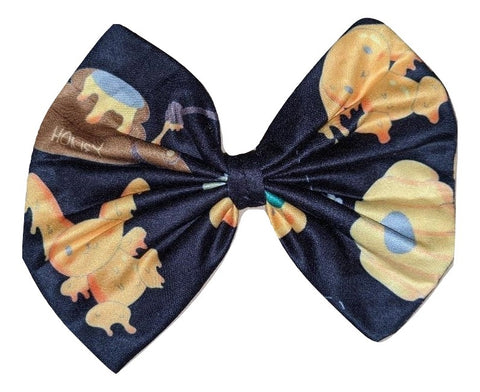 Hunny Bunny Black MATCHING Boutique Fabric Hair Bow