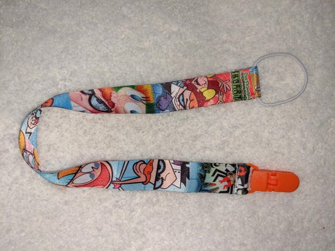 Cartoon 90's Dex lab Cartoon Double Sided Fabric Pacifier Clips - 17" #L