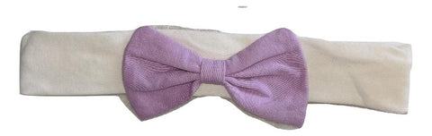 Purple White Bow MATCHING Boutique Fabric Hairband Headband Clearance