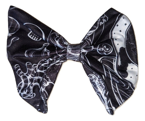 LIL GOTH BABY MATCHING Boutique Fabric Hair Bow Black