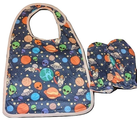 Adult Lost in Space Matching 2pc Bib Mittens Set Designed by @littlepastelalien