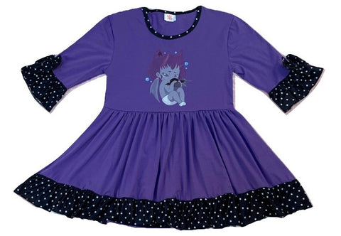 Short Sleeve Tiny Terrors- Bratty Batty Shirt Dress Clearance xs ONLY