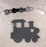 Train Choo Choo Silicone Teether Chewing Toy Pacifier Clip