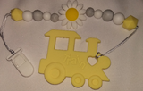 Train Choo Choo Silicone Teether Chewing Toy Pacifier Clip
