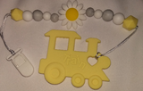 Train choo choo SILICONE TEETHER CHEWING TOY PACIFIER CLIP