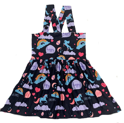 Suspender Happy Unicorn Jumper Skirt Dress Clearance xxs only